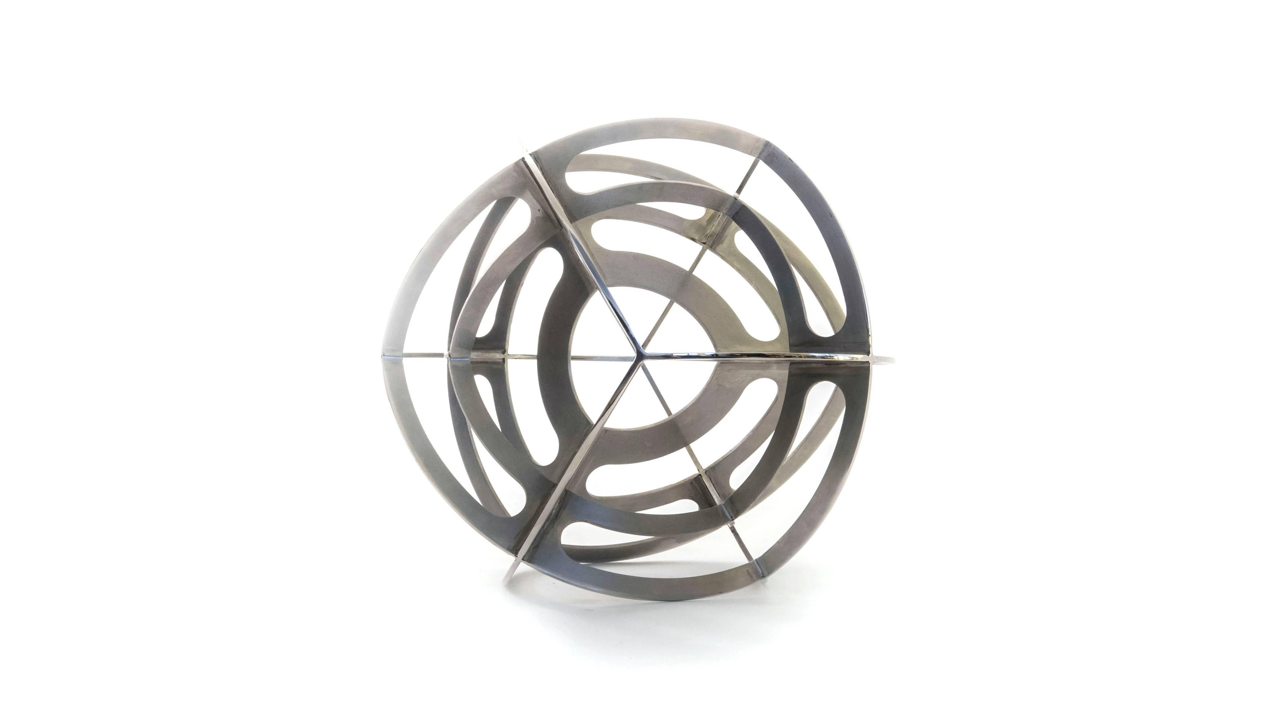 This is a limited edition stainless steel sculpture created by renowned Mexican designer Pedro Cerisola, whose work is in the permanent collection of the National Autonomous University Science Museum and has been exhibited in the Franz Mayer Design
