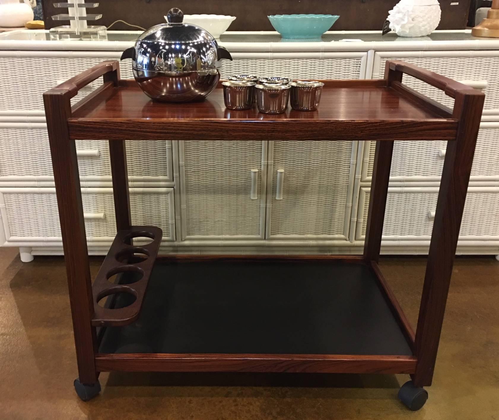Danish Bar Cart In Excellent Condition In Raleigh, NC