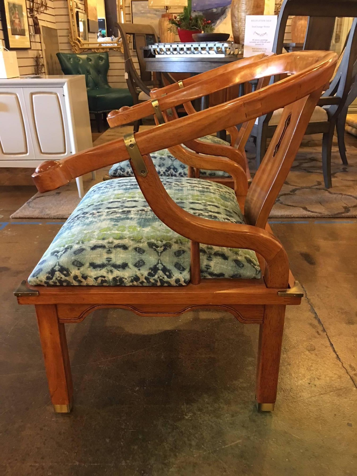 Pair of Chairs in Style of James Mont In Excellent Condition For Sale In Raleigh, NC