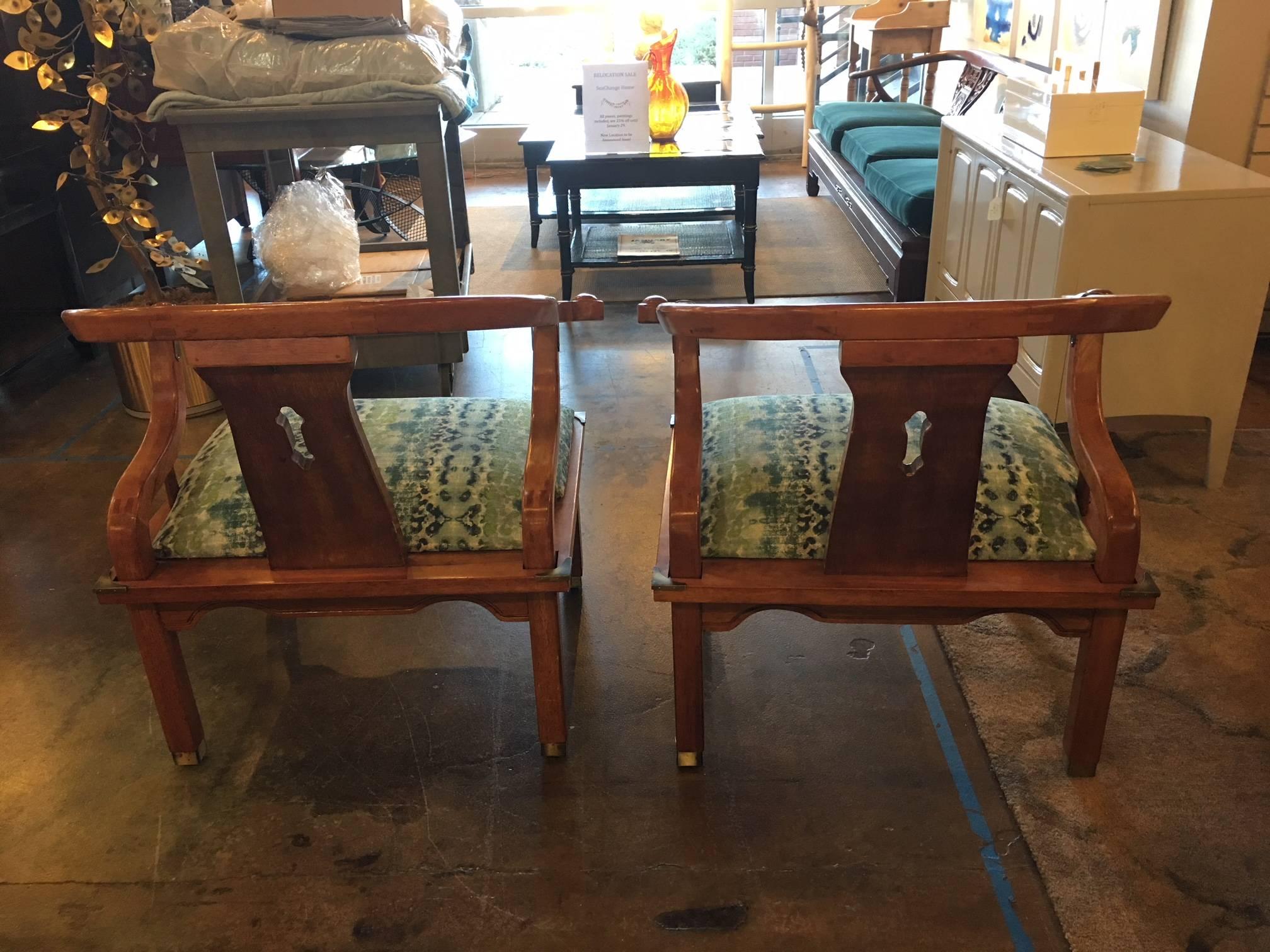 Mid-20th Century Pair of Chairs in Style of James Mont For Sale