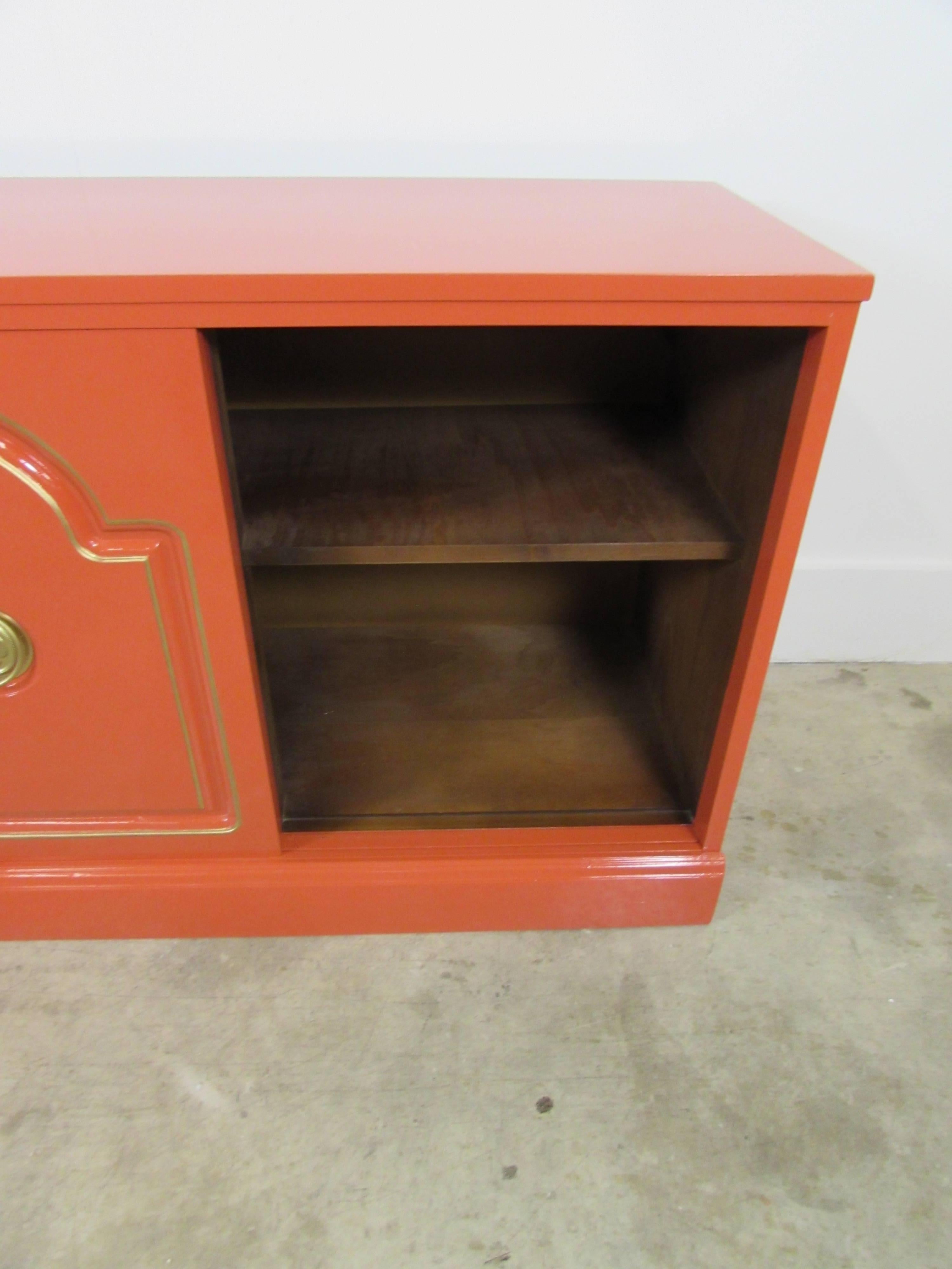 Lacquered Dorothy Draper Style Media Cabinet