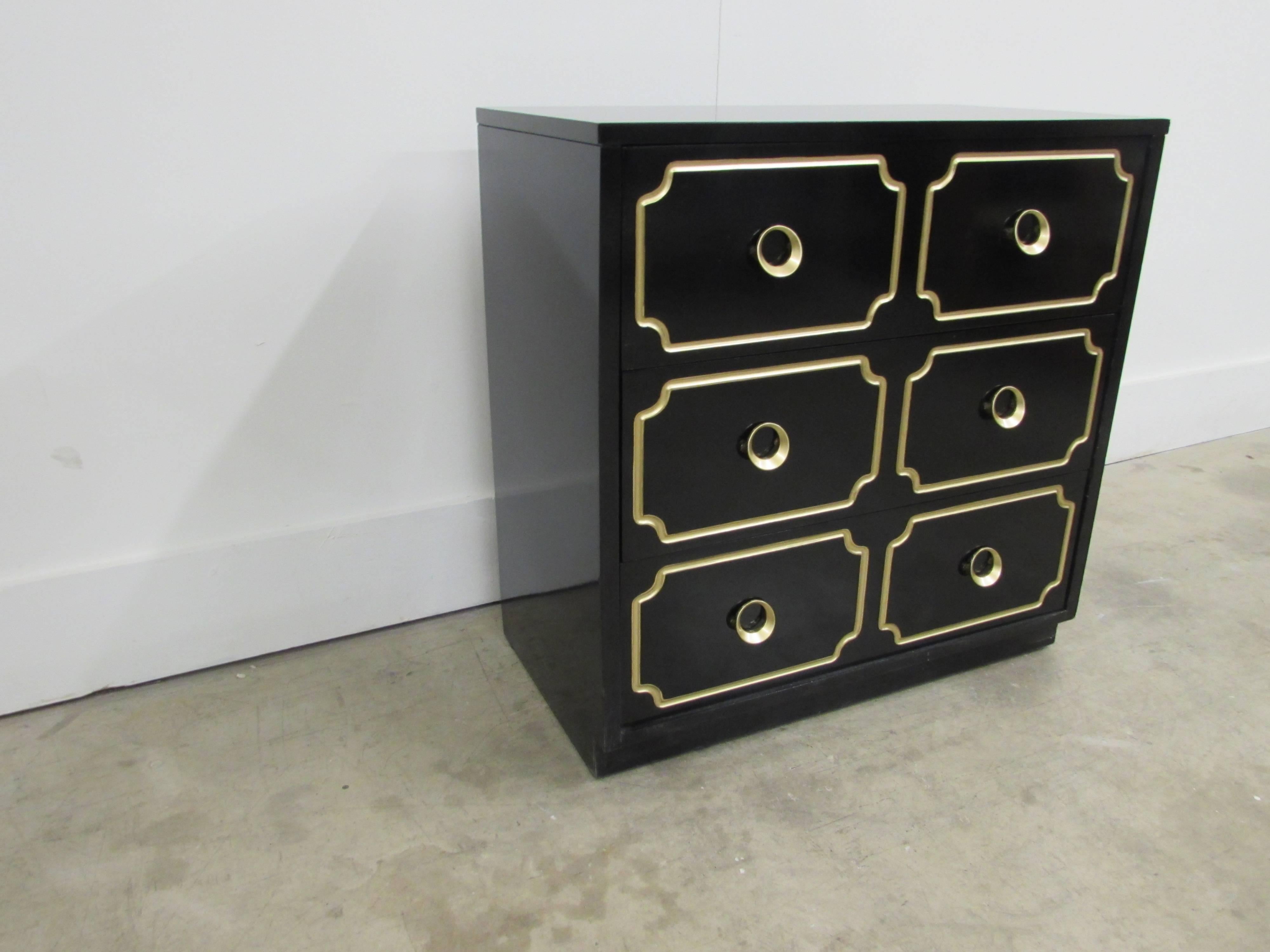 Dorothy Draper España Inspired Black Lacquered Chest 2