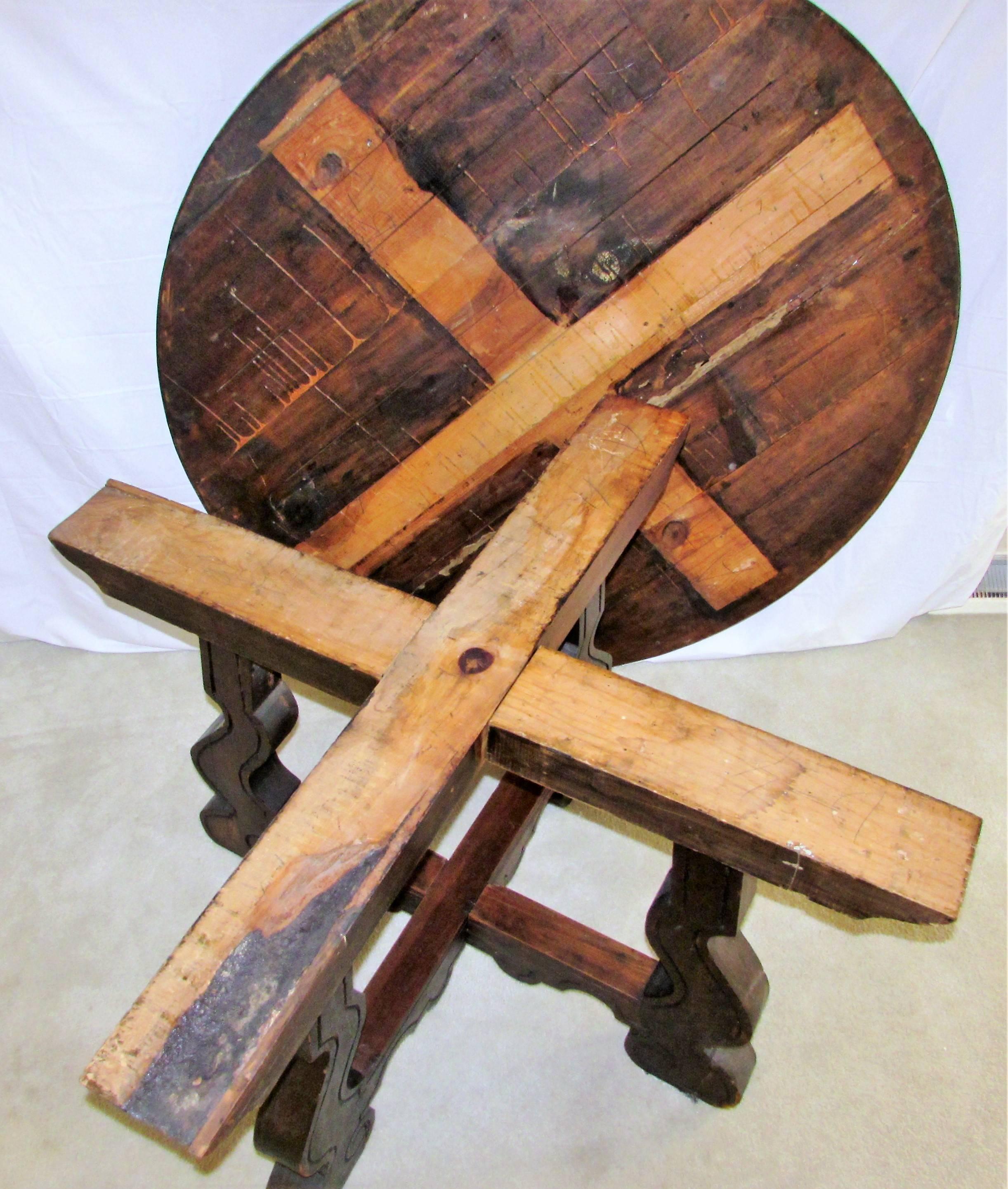  Antique Catalan Style Pine Table, 1800 For Sale 1