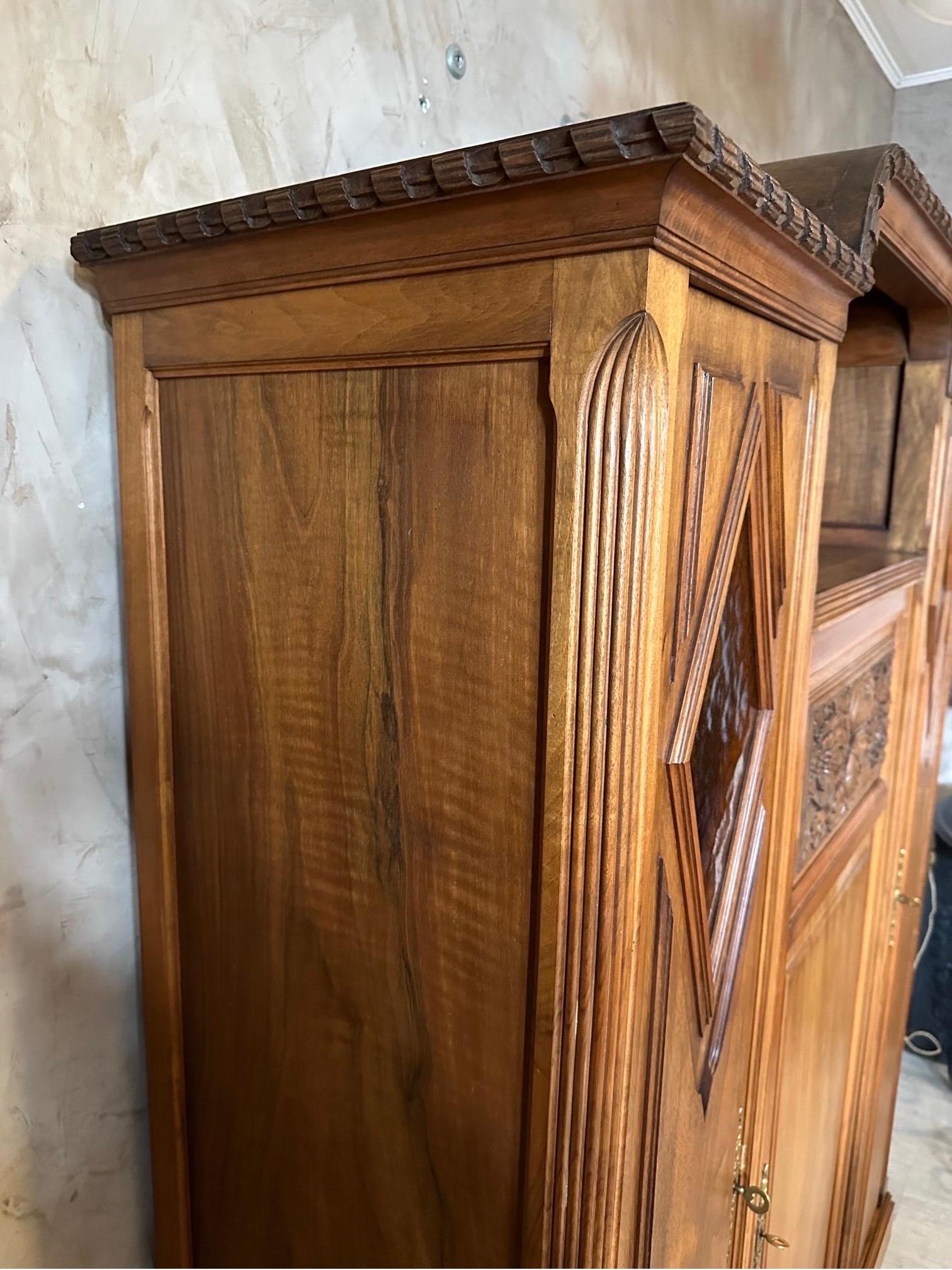 20th Century 20th century French Art deco Walnut Armoire, 1930s For Sale