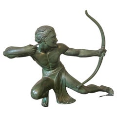 Statue en métal Art Déco français Salvatore Melani du XXe siècle, années 1930