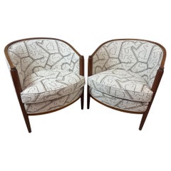 Paire de fauteuils Art déco français retapissés du 20ème siècle, années 1930