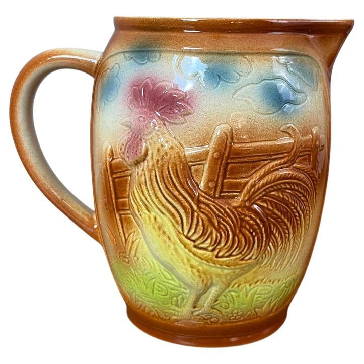 Mid-century French Saint clément Barbotine Pitcher, 1950s
