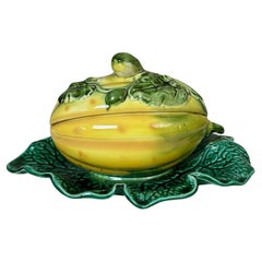 20th century French Sarreguemines Earthenware Soup Tureen, 1950s