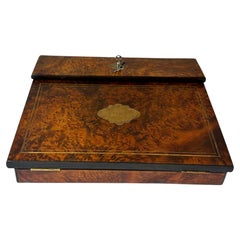 Napoleon III Burr Walnut Writing Slope, Circa 1880