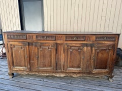 18th-Century French Louis XV–Louis XVI Transition Walnut Buffet