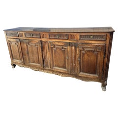 18th-Century French Louis XV–Louis XVI Transition Walnut Buffet