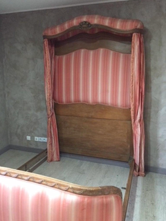 20th Century French Walnut Louis XVI Style Four-Poster Bed