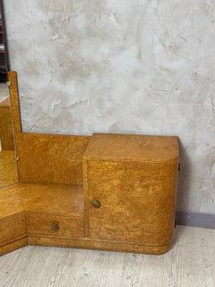 Mid-century 1950s Sycamore Veneer Corner Dressing Table