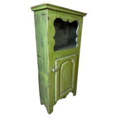 Early 20th century French Green-Patinated Pine Mountain Cabinet, circa 1900