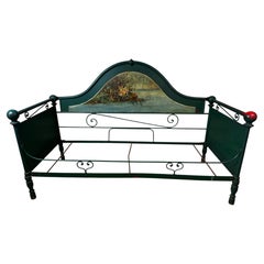 19th century French Napoleon III Period Wrought Iron Bed, 1870s