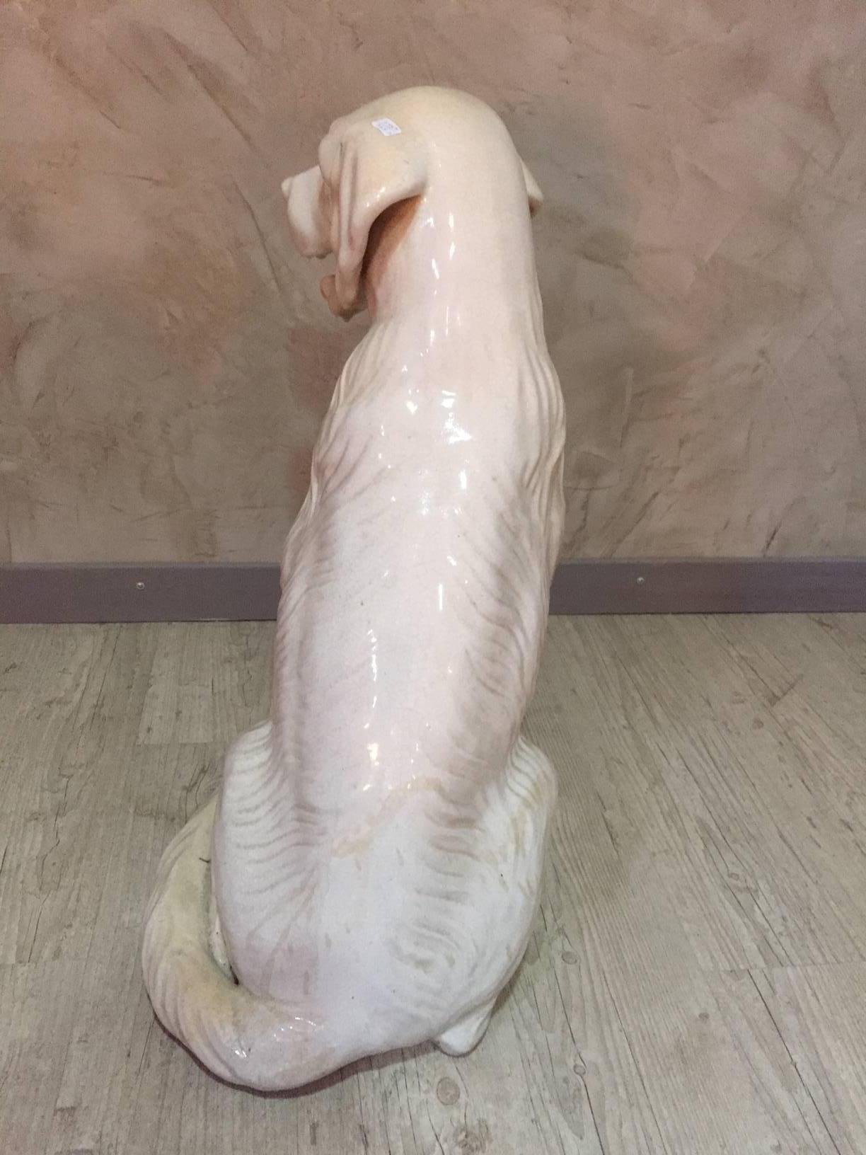 Midcentury Vallauris Ceramic Dog Golden Retriever Type In Good Condition In LEGNY, FR