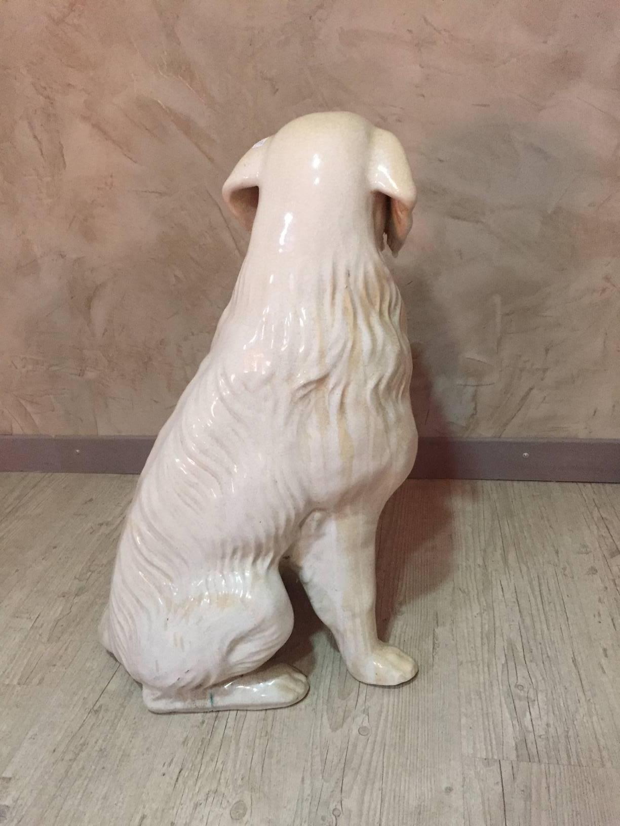 20th Century Midcentury Vallauris Ceramic Dog Golden Retriever Type