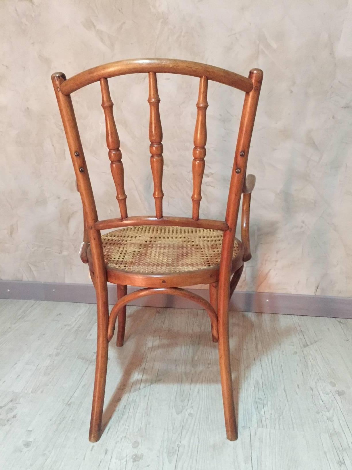Other Early 20th Century Cane Armchair by Josef & Jacob Kohn