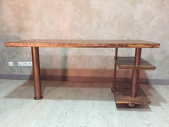 Pau Rosewood Desk with Copper Pipes and Petanque Brass Balls, 1990s