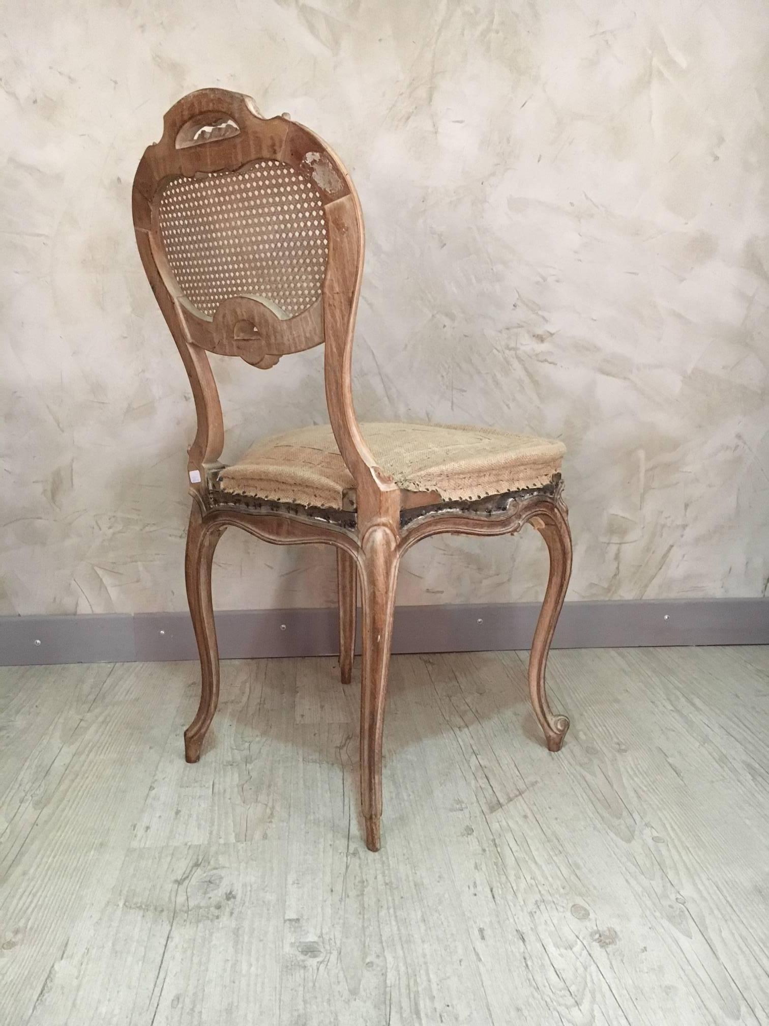 Louis XV Style Cane Chair Entirely Restored in the Traditional Way, 1900s In Good Condition In LEGNY, FR