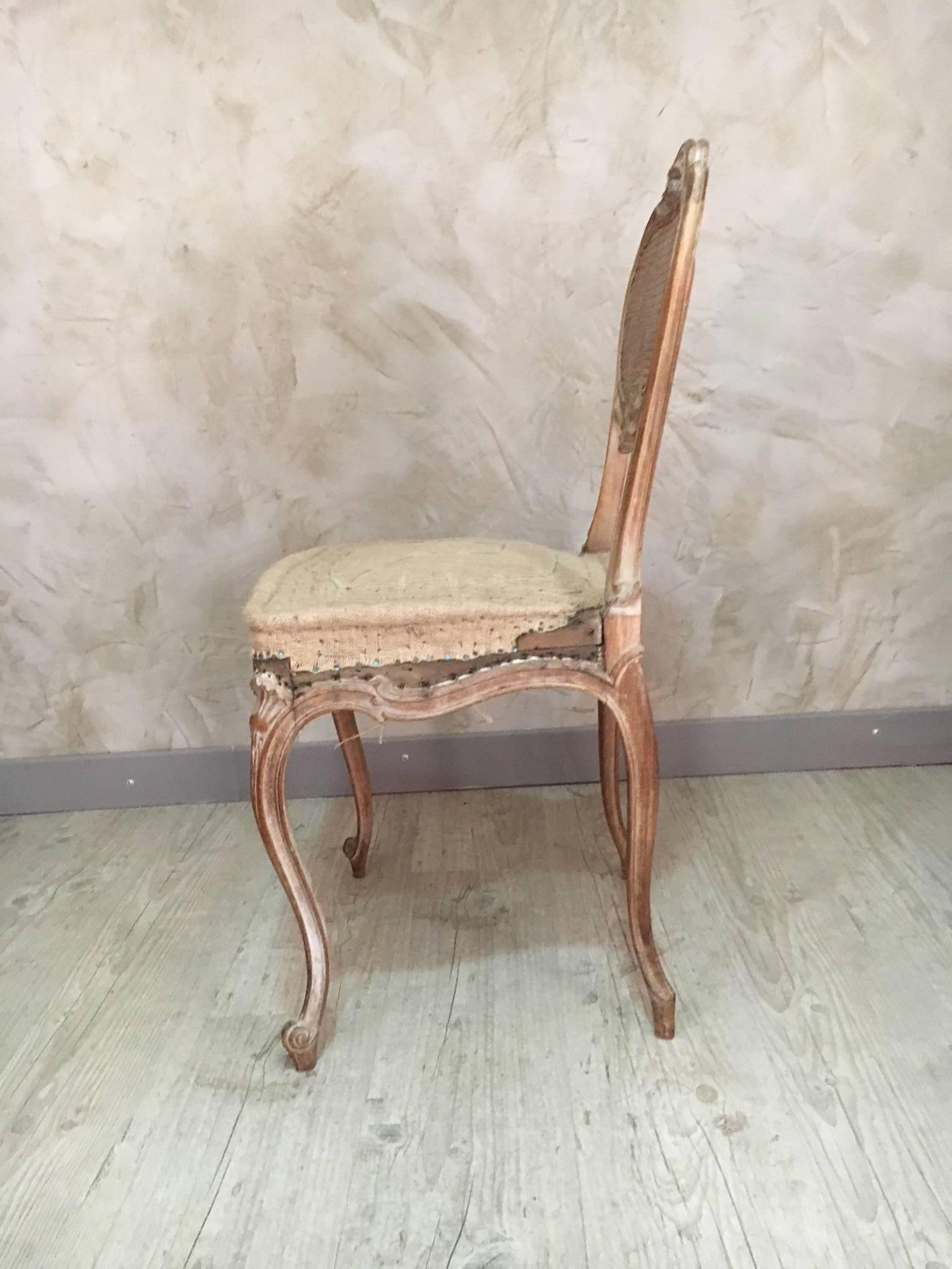 Louis XV Style Cane Chair Entirely Restored in the Traditional Way, 1900s 1