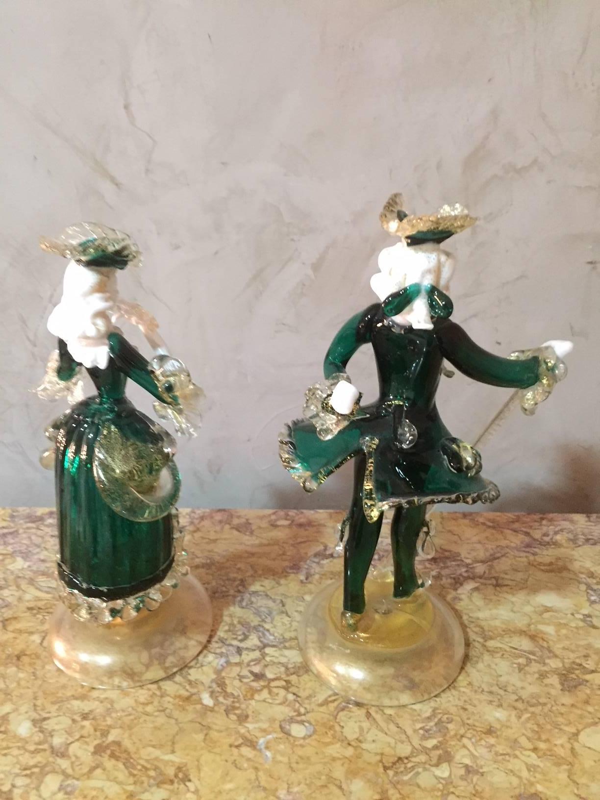 murano glass couple figurine