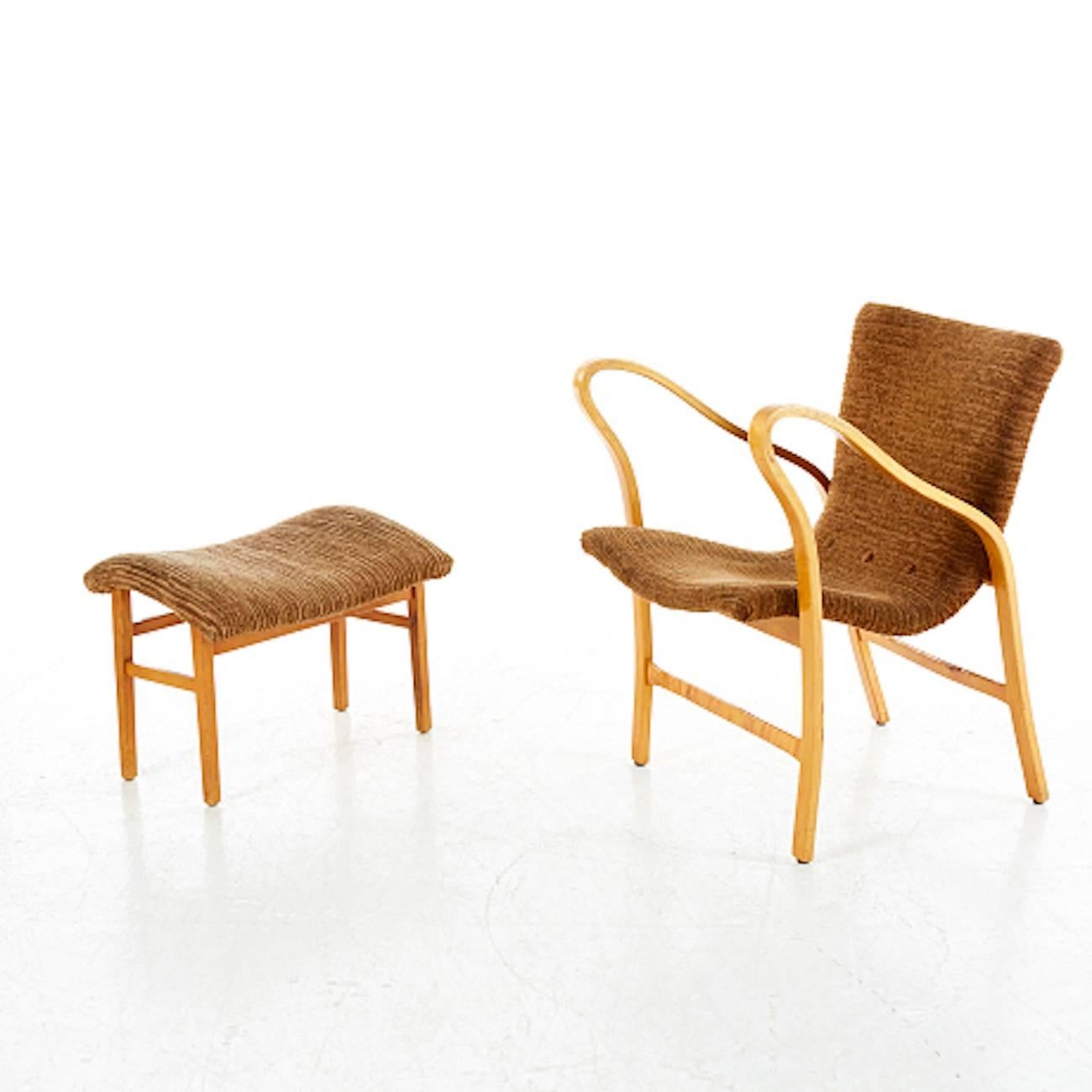 Mid-20th Century Early Armchair by Gustaf Axel Berg Curved Beench, 1940