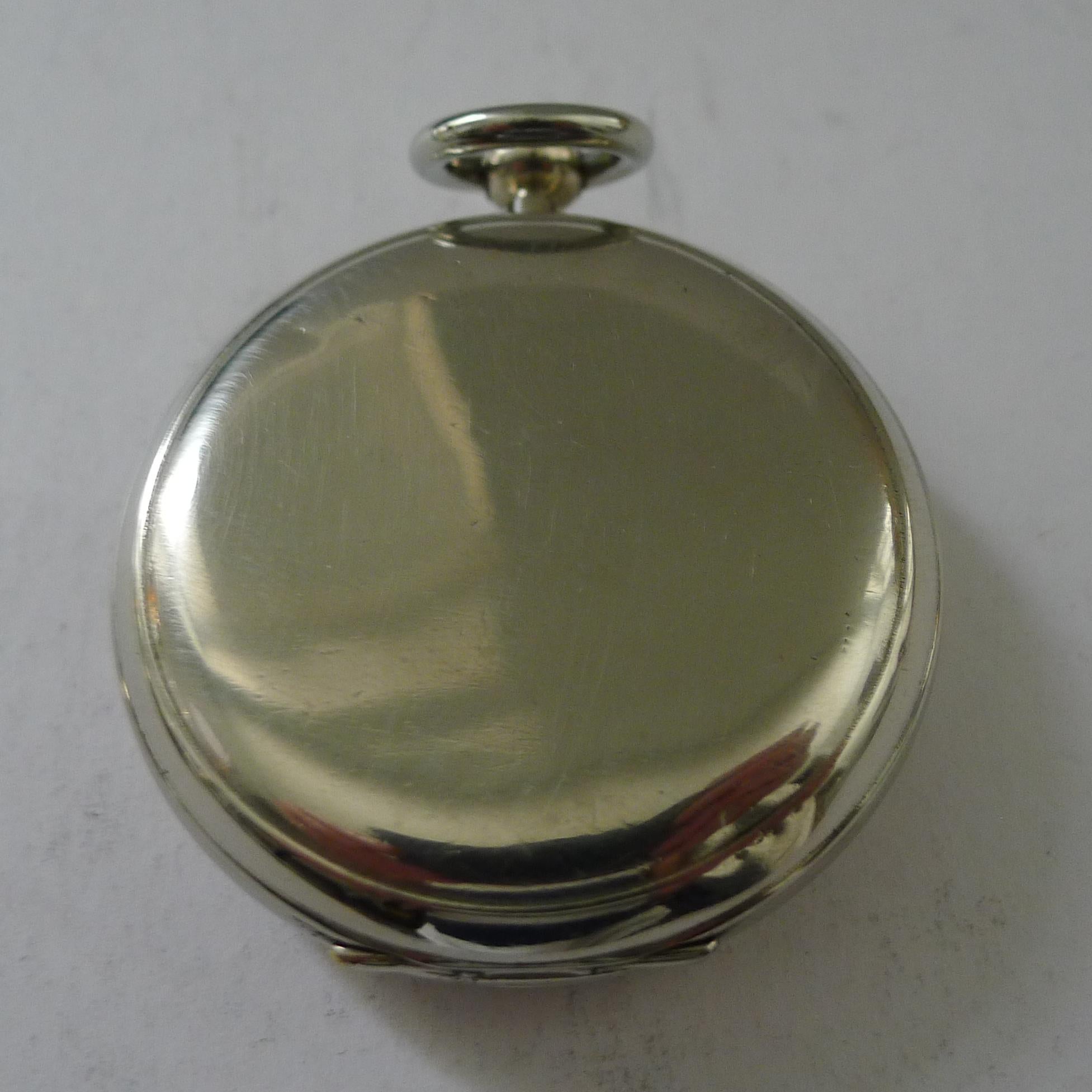 Nickel Ancienne boussole militaire anglaise de la Première Guerre mondiale - 1917 en vente