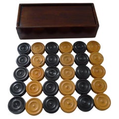 Antike Zeichnungen / Checkers / Backgammon-Theken, Set