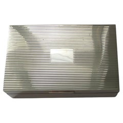 Vintage English Sterling Silver Cigarette Box by Goldsmiths and Silversmiths Co.