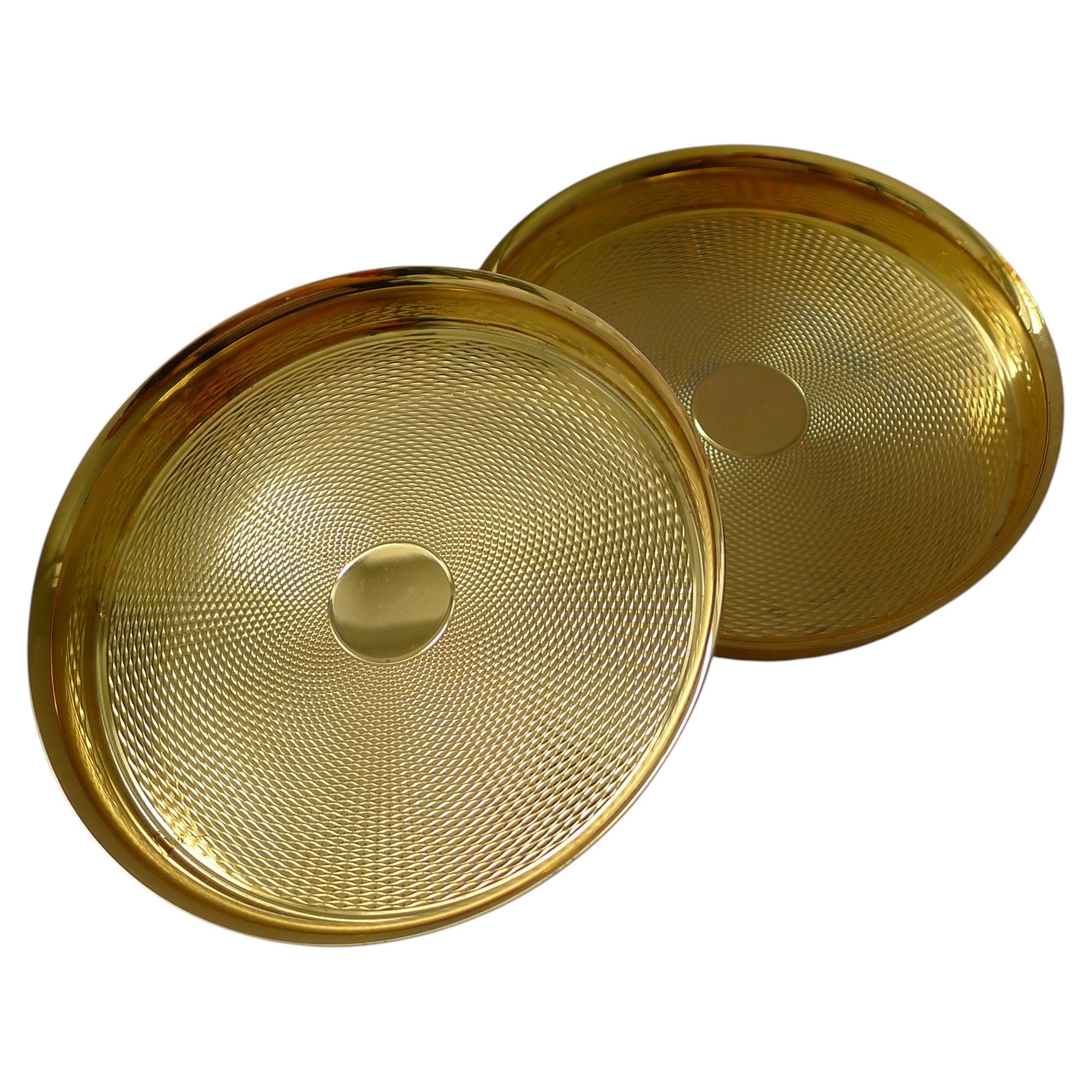 Pair Hermes, Paris, Vermeil / Silver Gilt Coasters c.1960