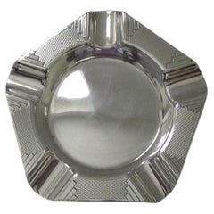 Art Deco Solid / Sterling Silver Ashtray by Walker & Hall