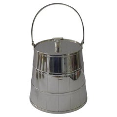 Antique English Novelty Silver Plated Biscuit Box / Ice Bucket c.1900