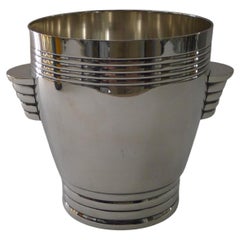 Fabulous French Art Deco Silver Plated Ice Cube Bucket c.1930