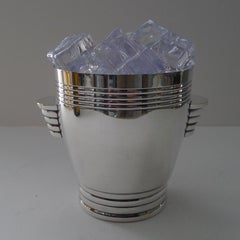 Fabulous French Art Deco Silver Plated Ice Cube Bucket c.1930