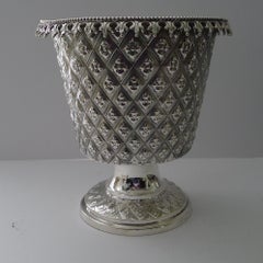 Antique English Silver Plated Wine Cooler / Champagne Bucket c.1870