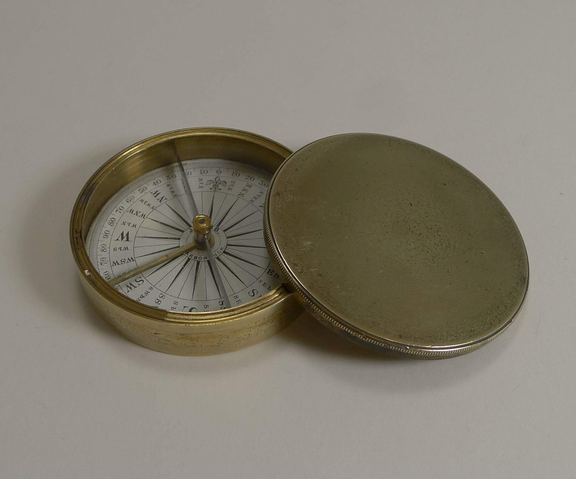 19th Century Antique English Signed Explorer Compass, circa 1880