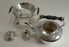 Antique Silver Plated Kettle on Stand by Martin Hall, 1900