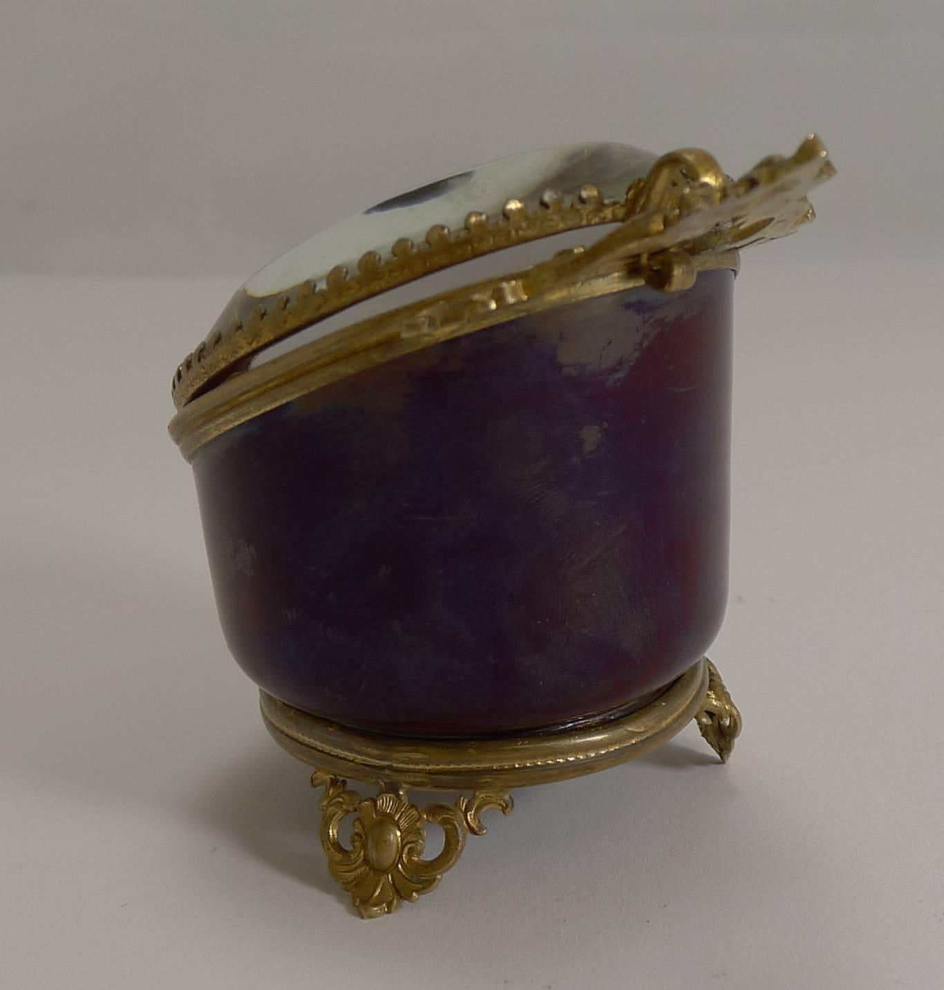 Antique French Red Glass Pocket Watch Box, circa 1890 In Excellent Condition In Bath, GB