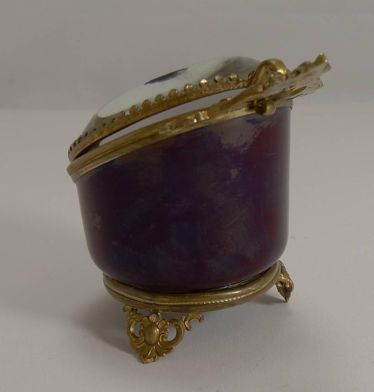 Antique French Red Glass Pocket Watch Box, circa 1890 at 1stDibs