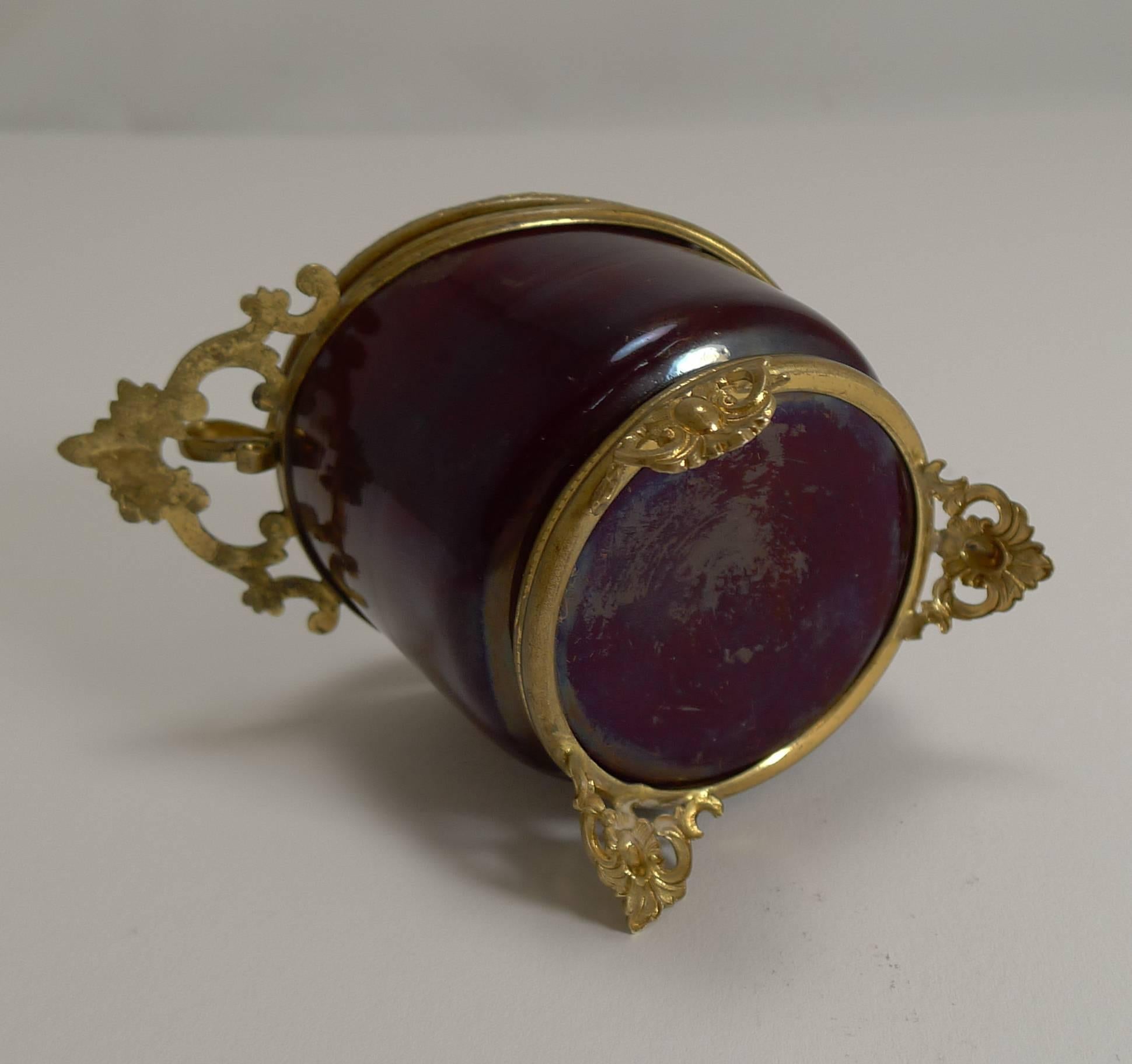 Antique French Red Glass Pocket Watch Box, circa 1890 1