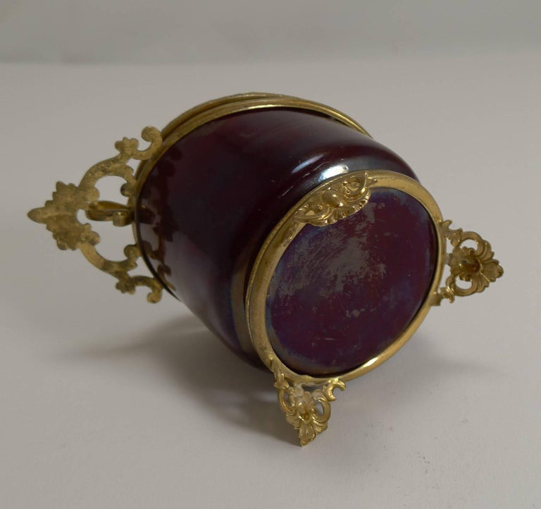 Antique French Red Glass Pocket Watch Box, circa 1890 at 1stDibs