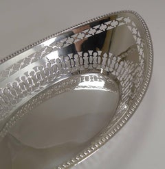 Antique English Silver Plated Bread Basket by William Hutton, circa 1900