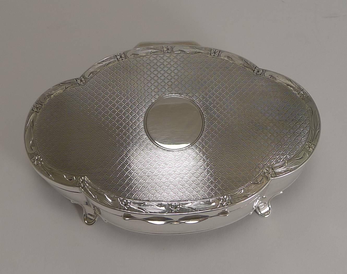 Antique English Sterling Silver Jewelry Box by Goldsmiths and Silversmiths Co 2