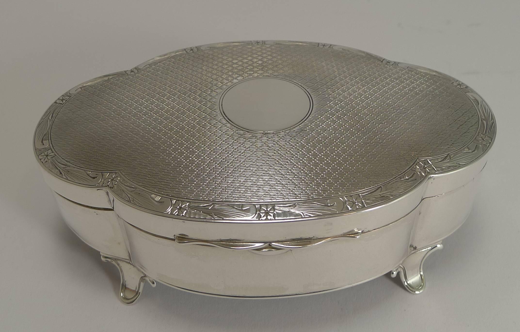 Antique English Sterling Silver Jewelry Box by Goldsmiths and Silversmiths Co 3