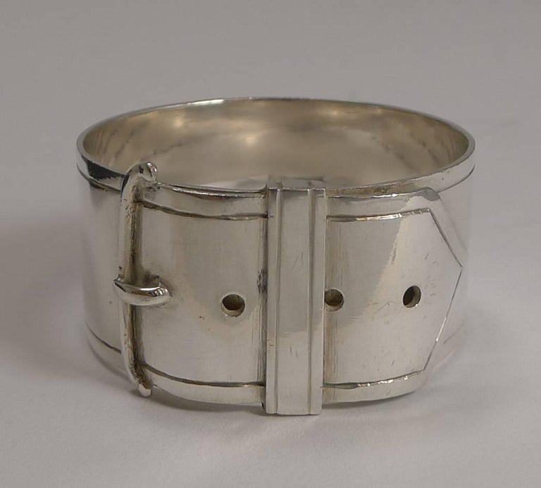 Six Victorian Belt Buckle Napkin Rings Silver Plate, circa 1890 at 1stDibs