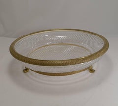 Large French Cut Crystal and Gilded Bronze Centrepiece Dish or Bowl c.1890
