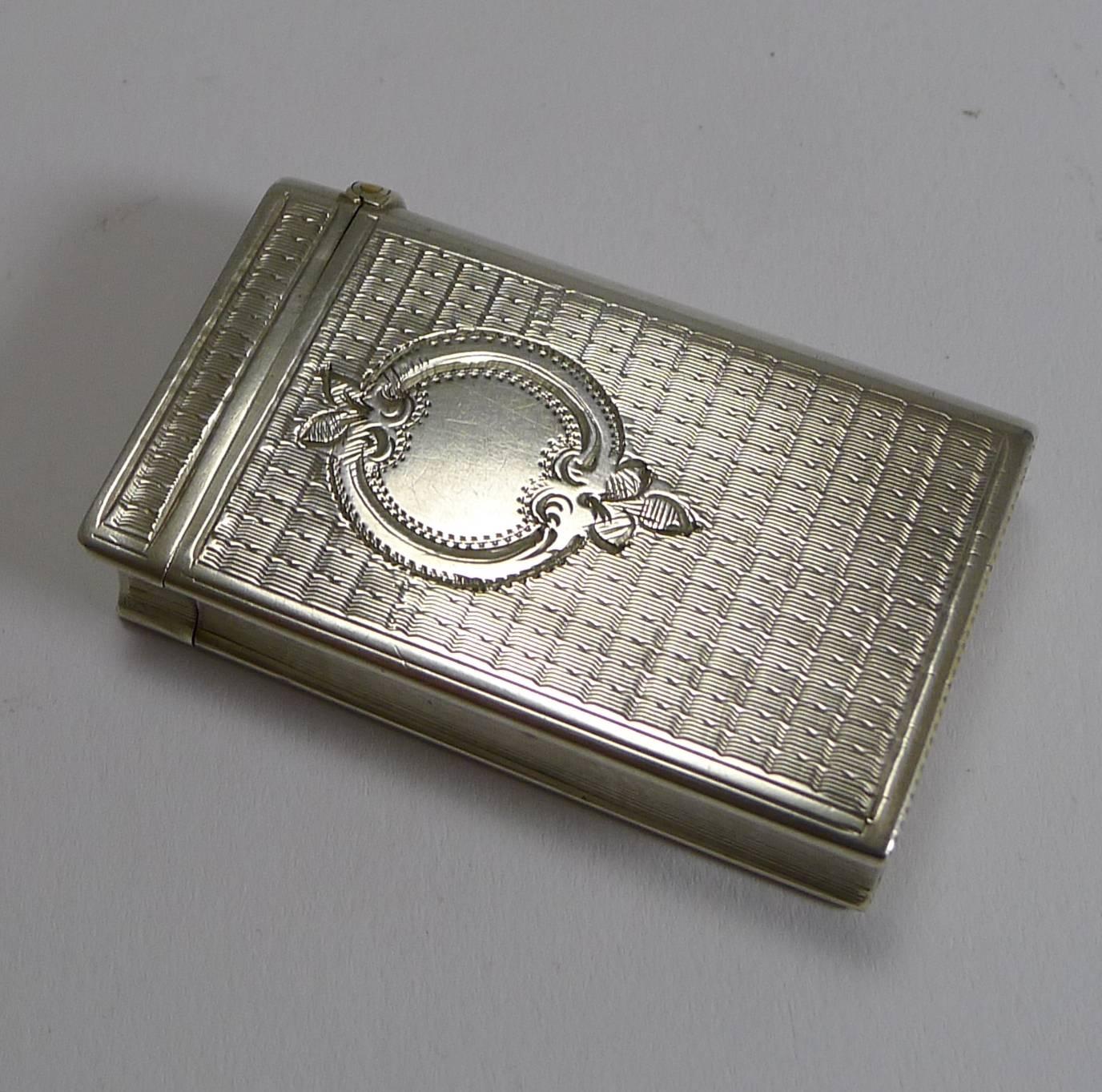 Antique French Sterling Silver Match Striker or Vesta Book, circa 1900 In Excellent Condition In Bath, GB