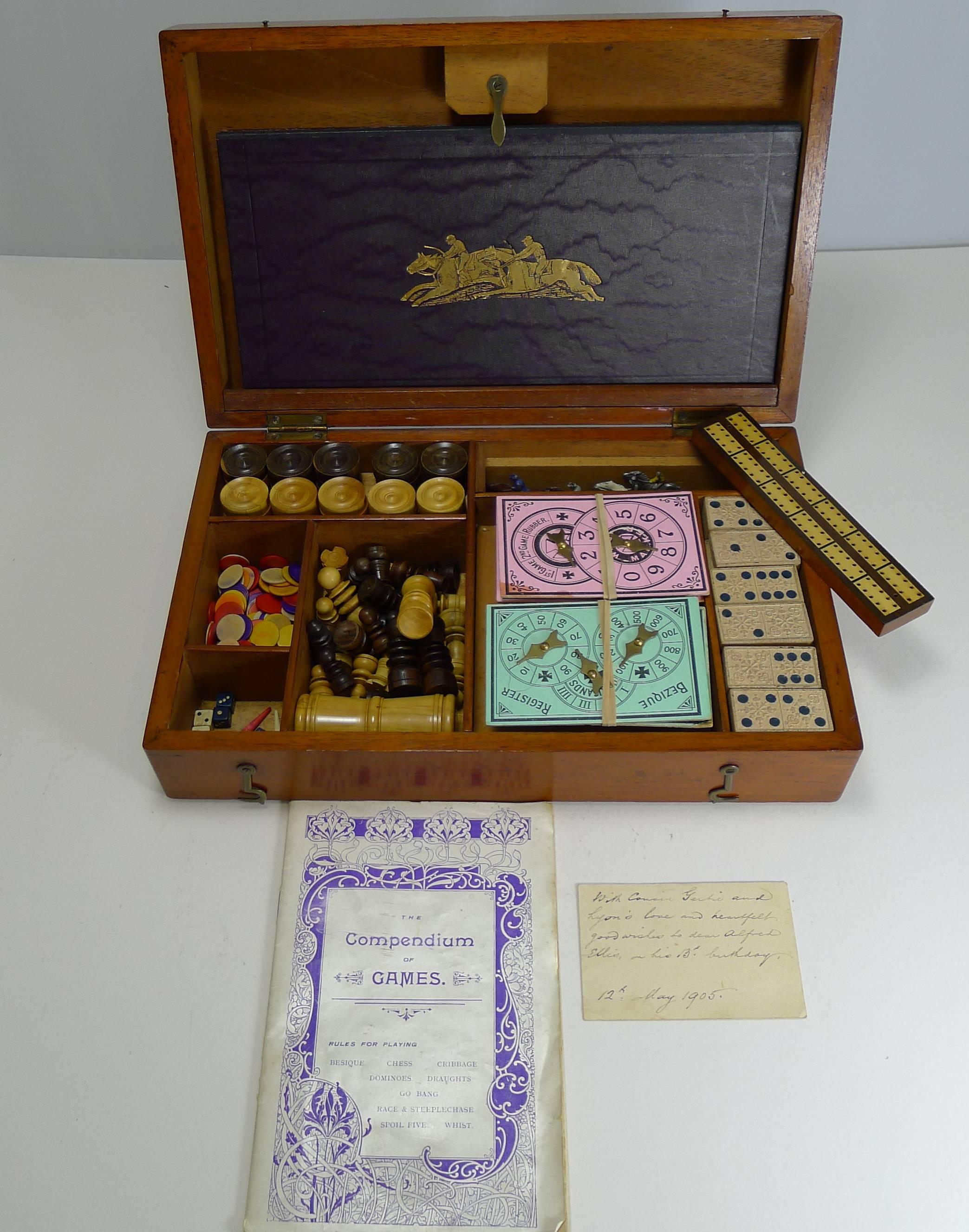Antique English Games Box / Compendium, circa 1905 3