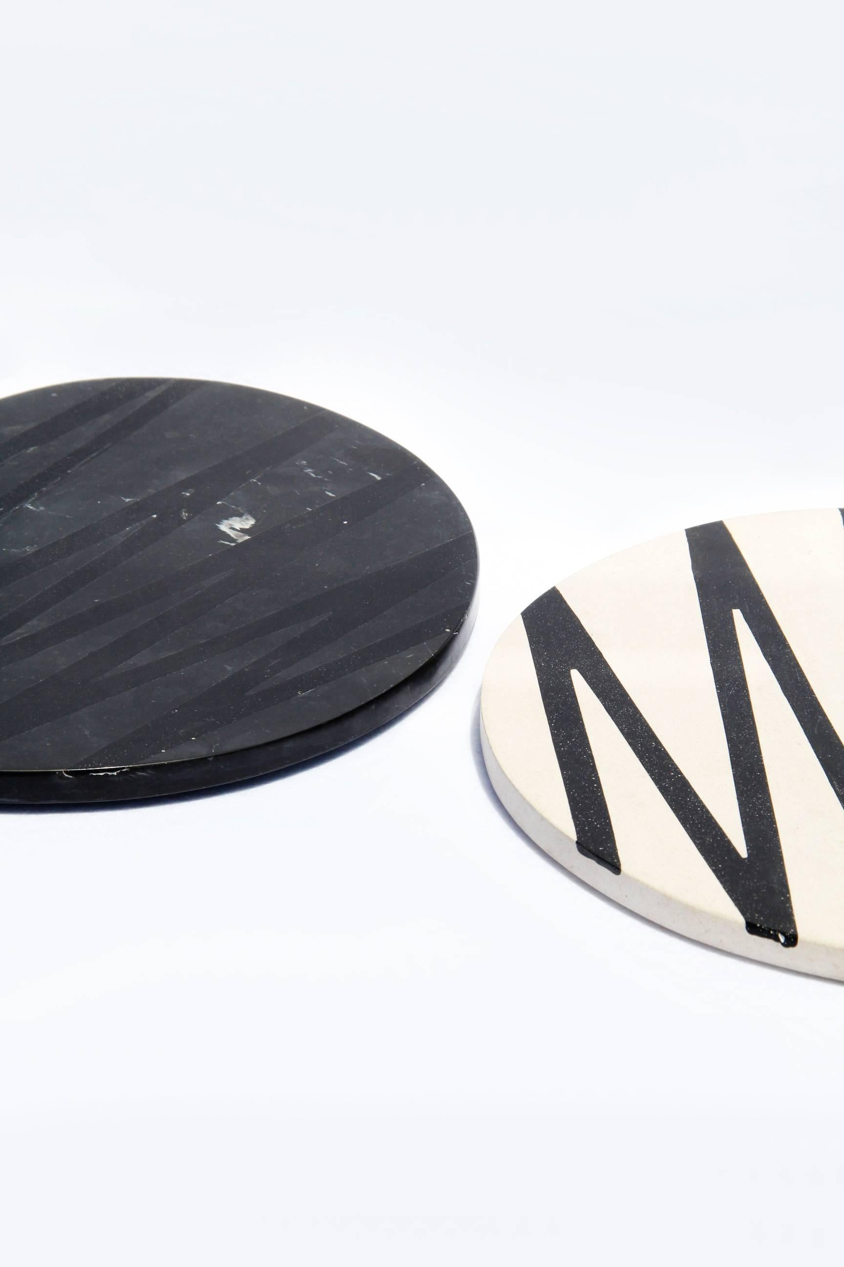 Mexican Duo Cutting Boards and Serving Plates Stone Resin Contemporary Style For Sale